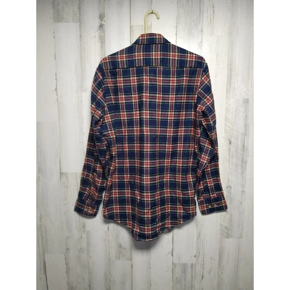 VINTAGE 80s Country Squire Plaid Flannel Button Shirt Size Medium Mens Acrylic